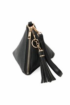 Riah Fashion Pyramid Shape Tassel Wristlet Leather Bag - Leather Purse *BLACK* - £19.98 GBP