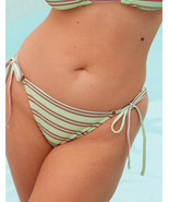 American Eagle Aerie Cheekier Shine Rib Tie Bikini Bottom MEDIUM Pistach... - $22.24