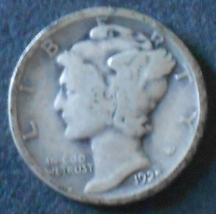 1925-P Mercury Silver Dime. - £2.57 GBP