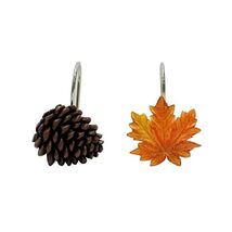 Restful Bears Shower Curtain Hooks Set of 12 Pinecones and Leaves Autumn Decor - €17,28 EUR
