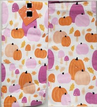 Set Of 2 Cotton Kitchen Terry Towels (16&quot;x26&quot;)COLORFUL Pumpkins &amp; Mushrooms,Ritz - $15.83