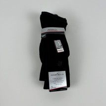 Perry Ellis Portfolio Mens 3-Pk Luxe Moisture-Wicking Logo Crew Socks Black-7-12 - £11.98 GBP