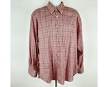 Peter Millar Men&#39;s Long Sleeve Dress Shirt Size Large Red Plaid QD6 - $13.36
