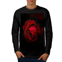Beauty Red Rose Tee Romantic Flower Men Long Sleeve T-shirt - £11.93 GBP