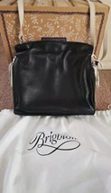 Brighton Pebbled Leather Glorieta Black/Whit houlder Handbag Purse Tassels Box  - £54.49 GBP