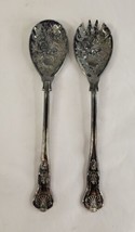 Embossed Fruit Silver Plated Serving Fork and Spoon Made in England Vintage  - £15.49 GBP