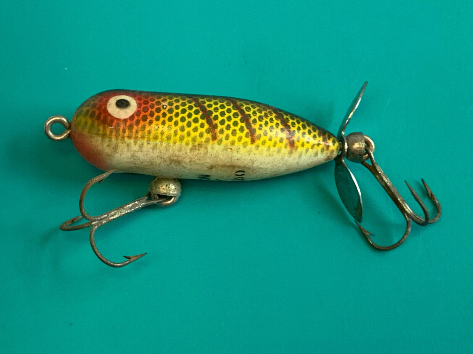 Lot Of 2 Vtg Heddon Tiny Torpedo Topwater Propeller Fishing Lure