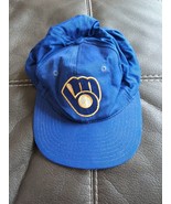 Vintage Milwaukee Brewers MLB Twins Enterprise Embroidered Blue Snapback Hat Cap