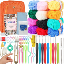 XSEINO Crochet Kit with Step-By-Step Video Tutorials，Premium Bundle Includes 12  - £18.76 GBP