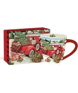 Christmas Mugs Vintage Cup Coffee Drinking Large Tea Ceramic Red Gift Ho... - £29.42 GBP