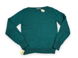 NOS New JG Hook Green Boatneck Sweater Soft Knit 100% Wool Sz L 32x21.5” - £25.66 GBP