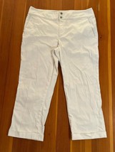 Womens Lauren Ralph Lauren White Stretch Cotton Capri Length Pants Size 12 - £18.63 GBP