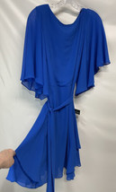 Ralph Lauren Blue A Line Fit &amp; Flare Dress Chiffon Special Occasion NEW 8 - $69.27