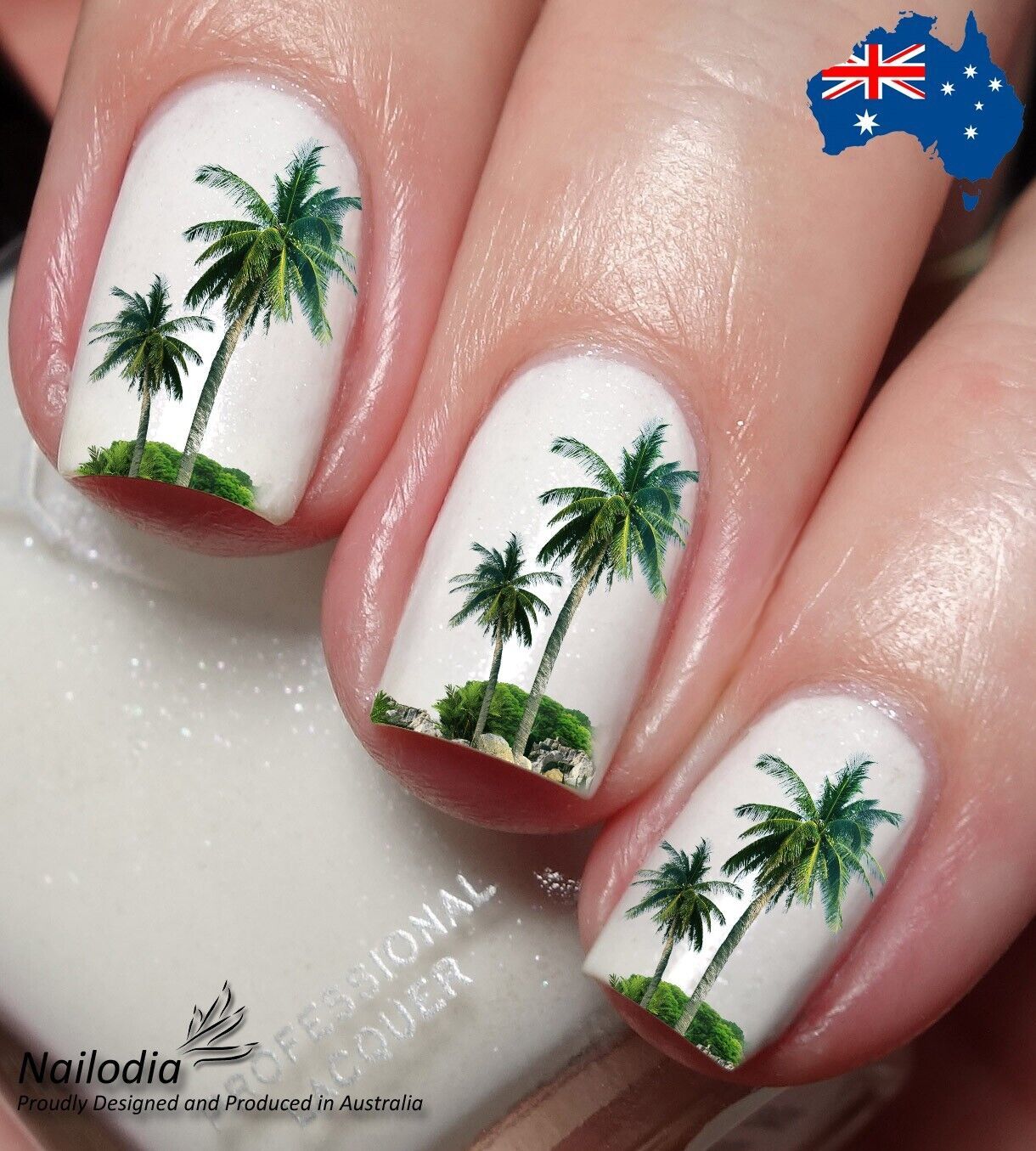 Palm Tropical Beach Tree Nail Art Decal Sticker Water Transfer Slider