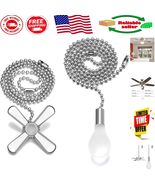 Elegant 24-Inch Extra Long Ceiling Fan Pull Chain in Silver - Upgrade Yo... - $18.59 CAD