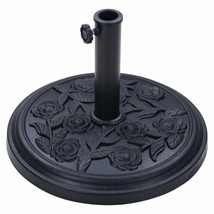 S4O Heavy Duty Round Outdoor Patio Pool Umbrella Base Stand w/ Black Ros... - £39.14 GBP