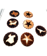 Western Texas state~ Stars ~Longhorn Cowhide Coaster set Assorted - SET ... - $25.00