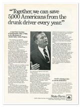 Print Ad State Farm Transportation Secretary John A Volpe 1972 Advertisement - £7.75 GBP