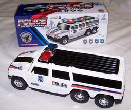 Battery Operated Bumb And Go Police Suv Van Car W Musical Flashing Lights Toy - £7.55 GBP