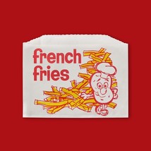 (100) French Fry Grease Resistant Kraft Paper Disposable Bags 5.5&quot; x 4&quot; x 1&quot; - £4.00 GBP