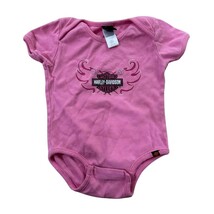 Harley-Davidson Baby Girls Pink Bodysuit 18M Short Sleeve One Piece - $9.85