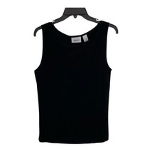 Chicos Travelers Womens Shirt Adult Size 1=Medium Black Tank Norm Core - £19.18 GBP