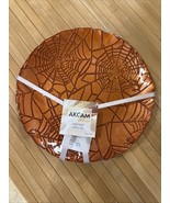 AKCAM Turkish Glass Halloween Spider Web Burnt Orange Salad Plates S/4 ~... - $735.01 MXN