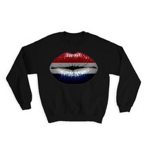 Lips Dutch Flag : Gift Sweatshirt Netherlands Expat Country For Her Woma... - £23.08 GBP