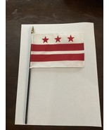 New Washington D.C. Mini Desk Flag - Black Wood Stick Gold Top 4” X 6” - $149.24 MXN