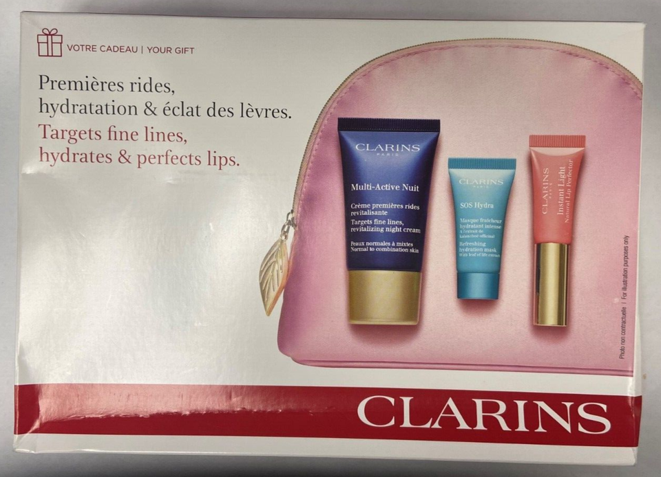 Clarins Targets Fine Lines, Hydrates & Perfects Lips. Trio Gift Set - $21.95
