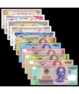 Vietnam Dong Collectors Set Of 11 Bank Notes 200 Dong to 500,000 Dong Cu... - $350.84 CAD
