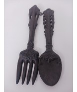 Vtg Cast Iron Spoon and Fork 11” Rustic FarmHouse Wall Kitchen Dining Re... - $232.24 MXN