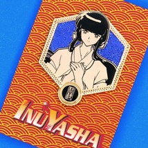 Inuyasha Kikyo Portrait Golden Glitter Enamel Pin - Figure Anime Manga - £46.90 GBP