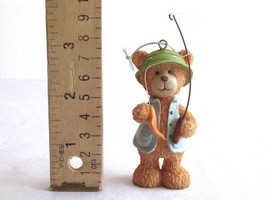 Teddy Bear Christmas Tree Ornament Fishing Rod Reel Caught Fish Plastic/... - $175.58 MXN