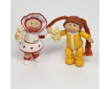 2 VINTAGE 1984 CABBAGE PATCH KIDS PVC FIGURES 2 GIRLS W/ BEARS RED PIGTAILS - $26.13