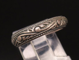 925 Sterling Silver - Vintage Carved Leaf Vine Swirl Band Ring Sz 6 - RG25730 - £24.38 GBP