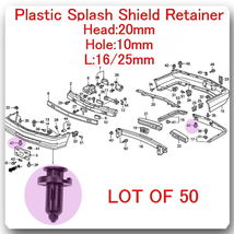 50 Pcs 9282 Front Push Retainer (Hole 10mm) (Stem 18mm) (Head 20mm) Fits: Honda - £12.32 GBP
