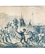 1891 Tribal Battle Plate Print Victorian Indian Wars Sitting Bull Histor... - $29.99