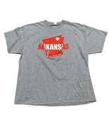 Arkansas T Shirt Men&#39;s Gray Size 2XL State Outline Diamond - $170.11 MXN