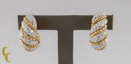 Van Cleef &amp; Arpels Vintage Two-Tone 18k Gold 10.00 Carat Diamond Huggie Earrings - $59,397.15