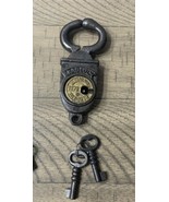 1870 NSW Railways Crab Lock With Keys Reproduction Vintage Padlock - $24.95