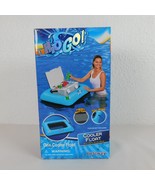 H2O GO Inflatable Cooler Float Blue Summer Pool 32 x 26&quot; Mesh Bottom Tow... - £9.16 GBP