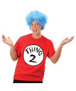 Thing 1 and 2 T-shirt with Wig Adult Costume Thing 2 - Large - £84.44 GBP