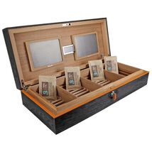 Brizard Royal Oak Collection Humidor Black and Orange 130 - 150 ct Made in USA image 2