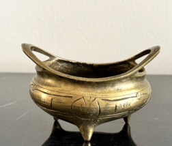 Antique Chinese Xuande Mark Brass Tripod Incense Burner Censer Bowl * - £155.03 GBP