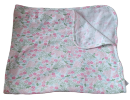 Just Born Baby Floral Flower Waffle Weave Thermal Baby Receiving Blanket Pink - $20.78