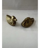 Vintage Solid Brass 2 Duck Figurines Paperweight MCM Birds - $185.14 MXN