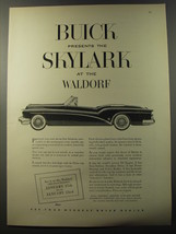 1953 Buick Skylark Convertible Car Ad - presents the Skylark at the Waldorf - £14.50 GBP