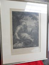 Engraving by G.Goldmann Depicting Moses in The Sheep Pasture &amp; The Burning Bush - £82.47 GBP