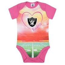 NFL Las Vegas Raiders Bodysuit Stadium Design Pink Size 6-9 Month Gerber - £13.44 GBP